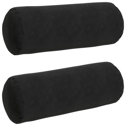 Bolster Kussens 2 pcs Zwart Ø 25 x 70 cm Katoen Stof