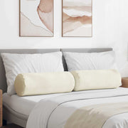 Bolster kussens 2 stuks crème Ø 25x70 cm corduroy