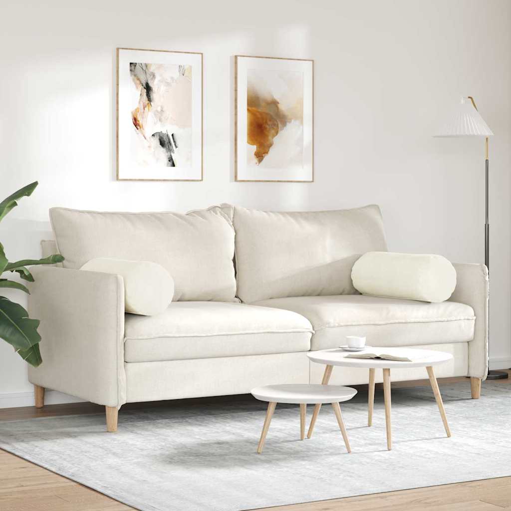 Bolster Kussens 2 pcs Crème Ø 25 x 70 cm Katoen Stof