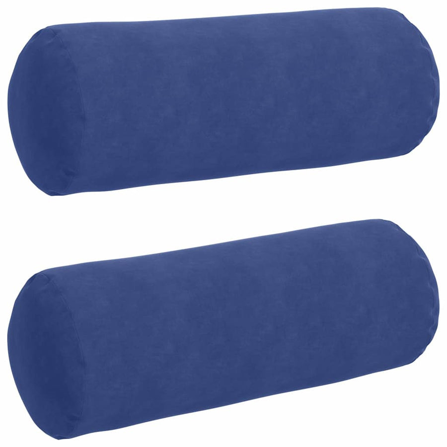Bolster Kussens 2 pcs Politieblauw Ø 25 x 70 cm Katoen Stof