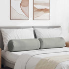 Bolster kussens 2 stuks lichtgrijs Ø25x70 cm microvezel