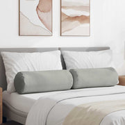 Bolster kussens 2 stuks lichtgrijs Ø25x70 cm microvezel