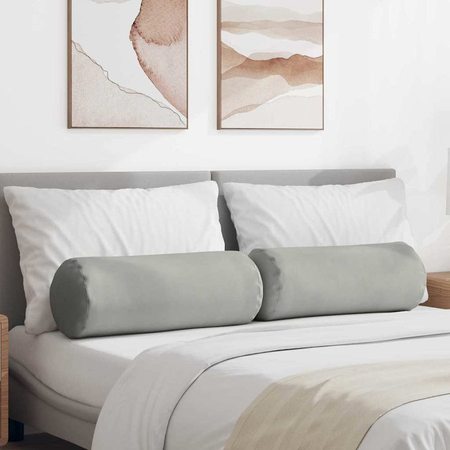 Bolster Kussens 2 pcs Lichtgrijs Ø 25 x 70 cm Microvezel Stof