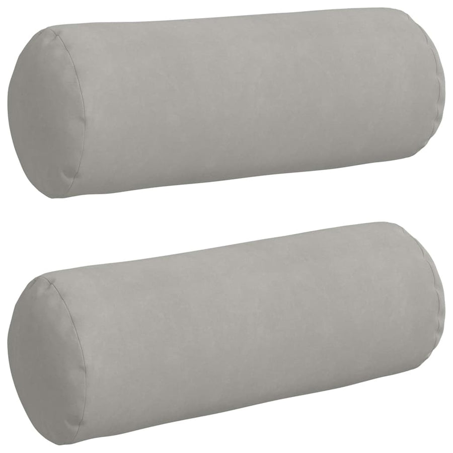 Bolster Kussens 2 pcs Lichtgrijs Ø 25 x 70 cm Microvezel Stof