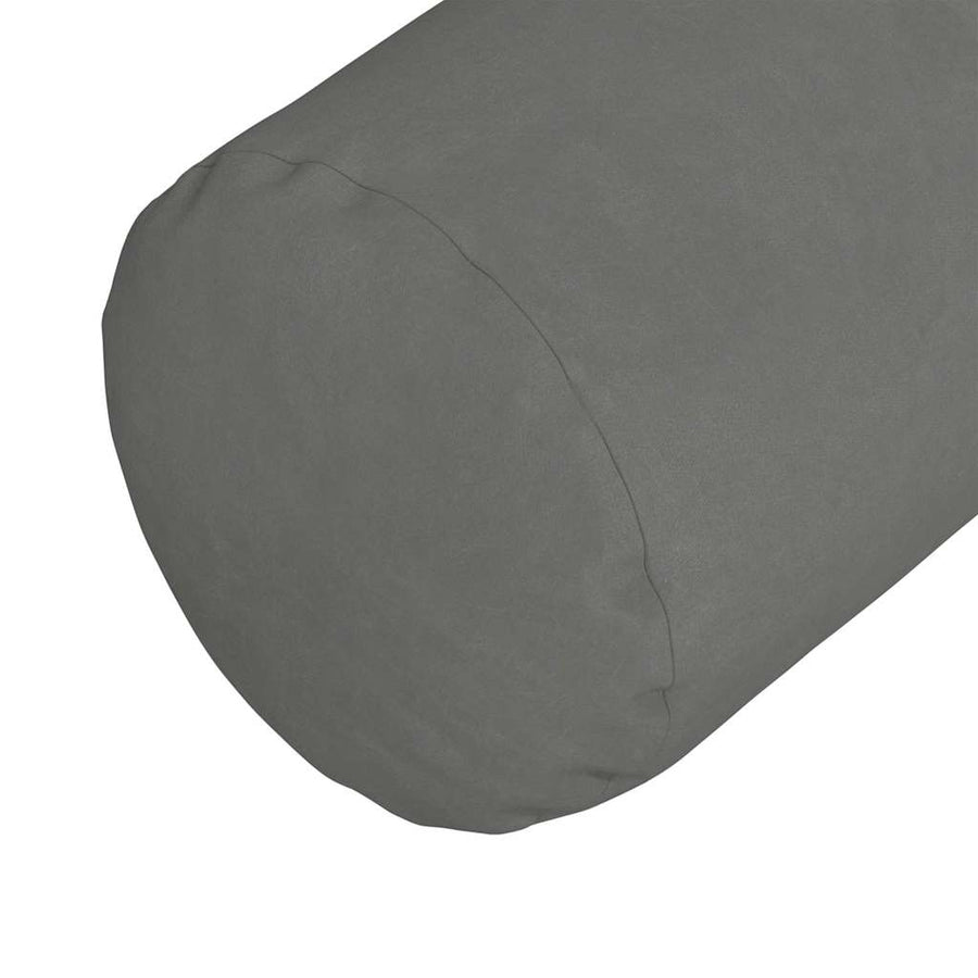 Bolster Kussens 2 pcs Donkergrijs Ø 25 x 70 cm Microvezel Stof