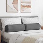 Bolster kussens 2 stuks Ø 25x70 cm donkergrijs microvezel