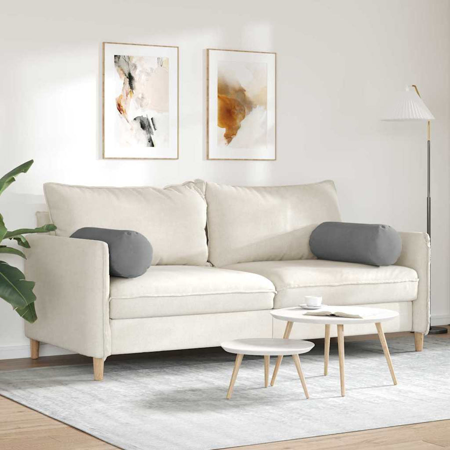 Bolster Kussens 2 pcs Donkergrijs Ø 25 x 70 cm Microvezel Stof