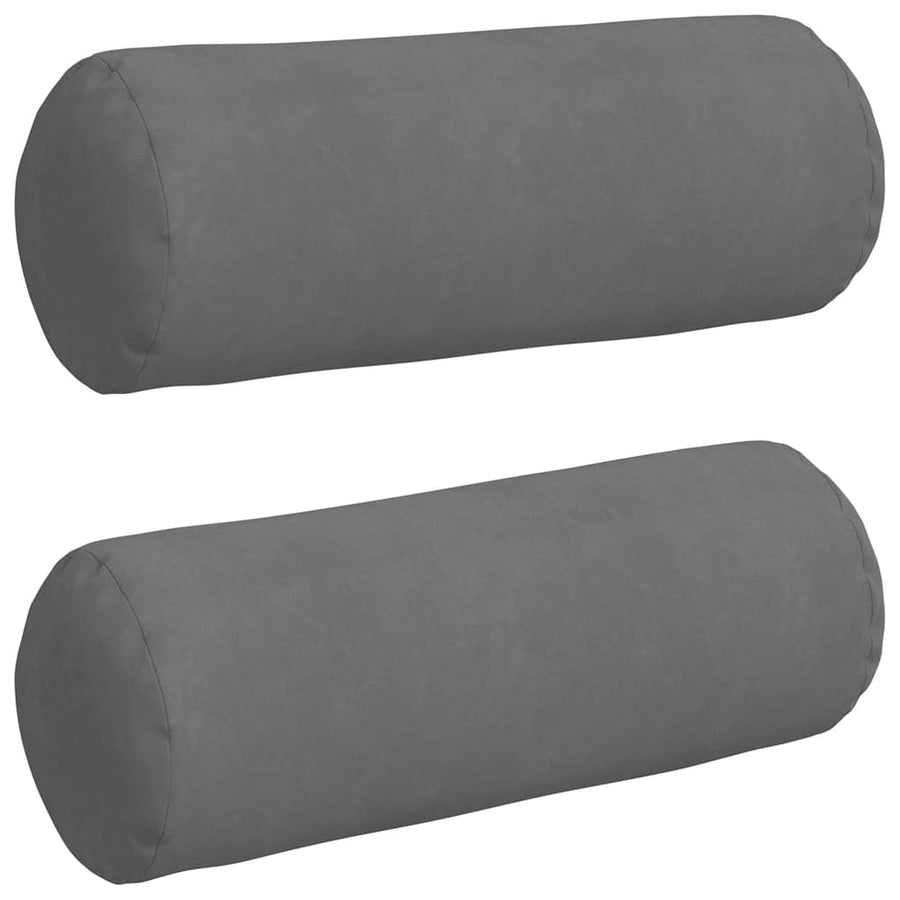 Bolster Kussens 2 pcs Donkergrijs Ø 25 x 70 cm Microvezel Stof