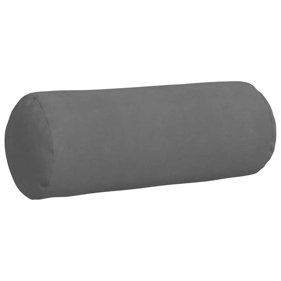 Bolster Kussens 2 pcs Donkergrijs Ø 25 x 70 cm Microvezel Stof