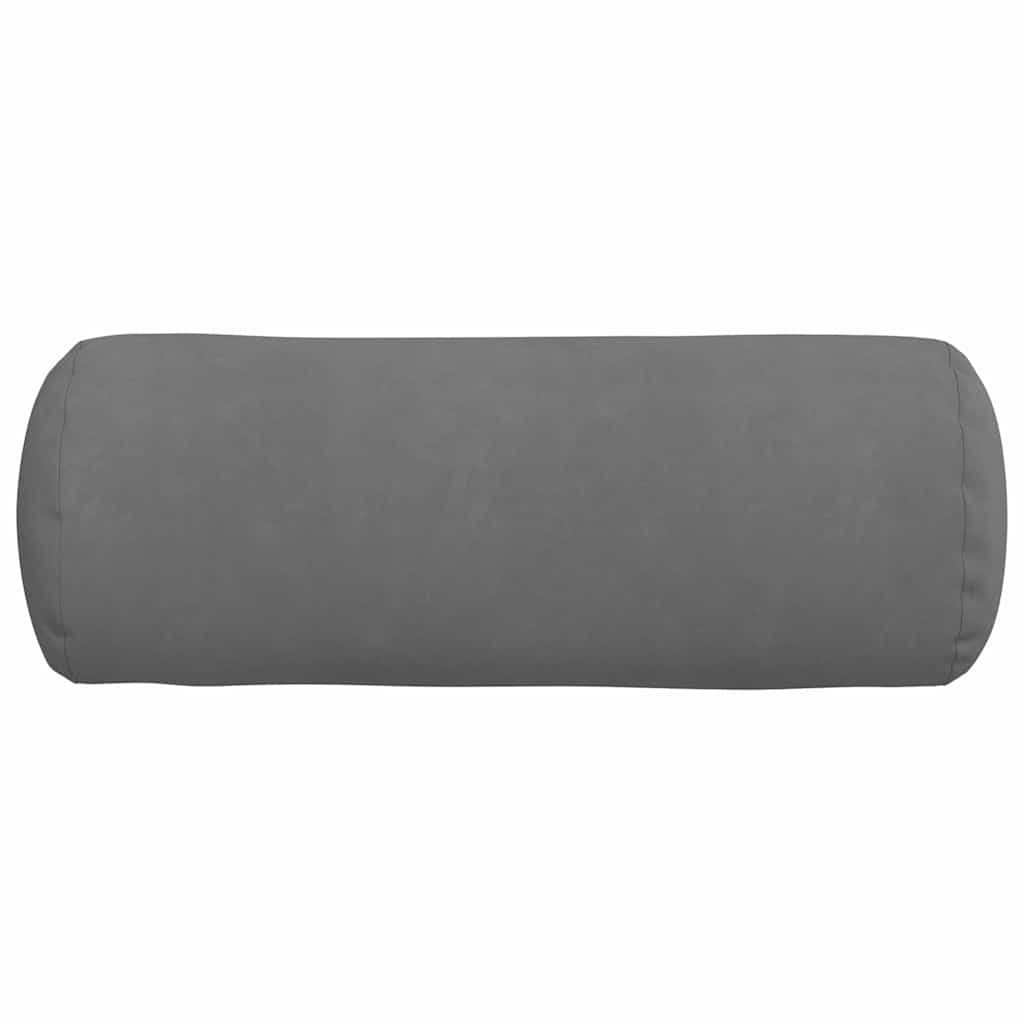 Bolster Kussens 2 pcs Donkergrijs Ø 25 x 70 cm Microvezel Stof