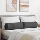 Bolster kussen 2 stuks donkergrijs Ø 25x70 cm cordstof
