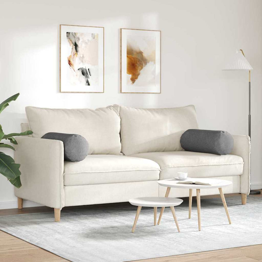 Bolster Kussens 2 pcs Donkergrijs Ø 25 x 70 cm Katoen Stof