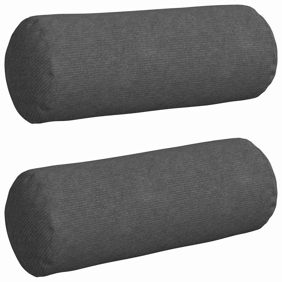 Bolster Kussens 2 pcs Donkergrijs Ø 25 x 70 cm Katoen Stof