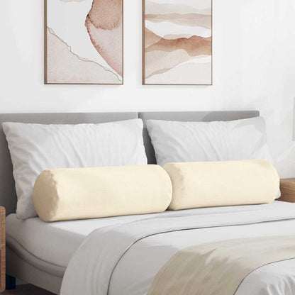 Bolster Kussens 2 pcs Crème Ø 25 x 70 cm Katoen Stof