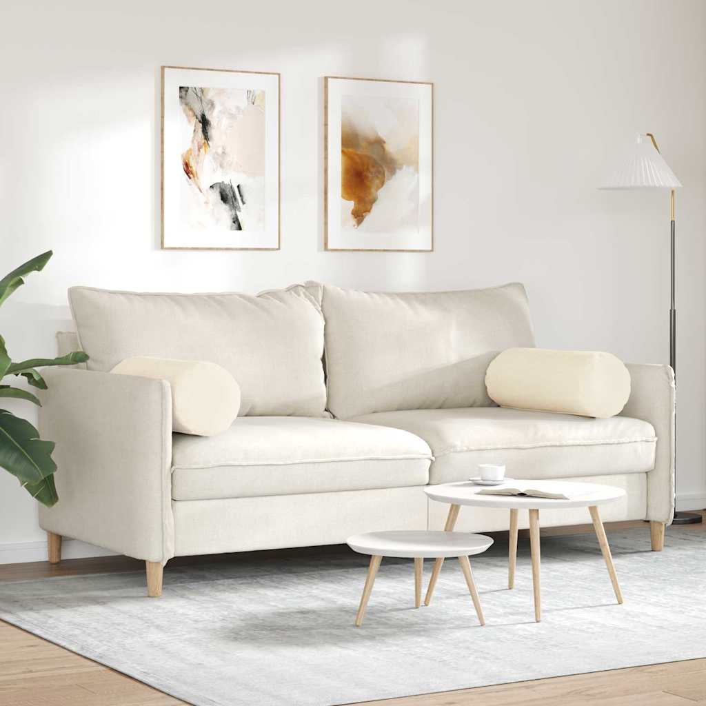 Bolster Kussens 2 pcs Crème Ø 25 x 70 cm Katoen Stof