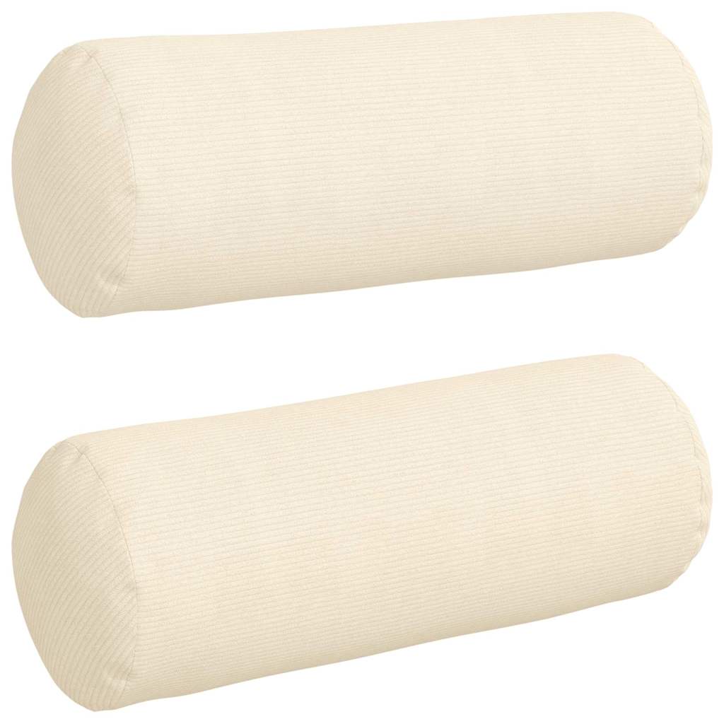 Bolster Kussens 2 pcs Crème Ø 25 x 70 cm Katoen Stof