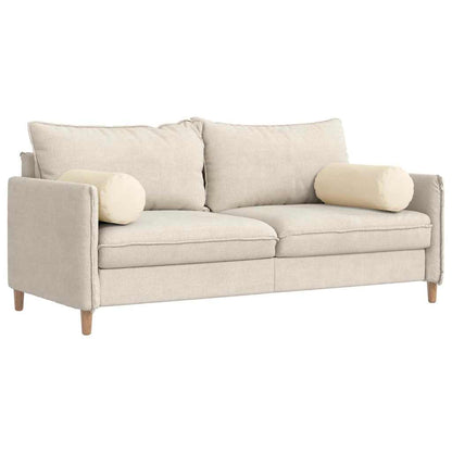 Bolster Kussens 2 pcs Crème Ø 25 x 70 cm Katoen Stof