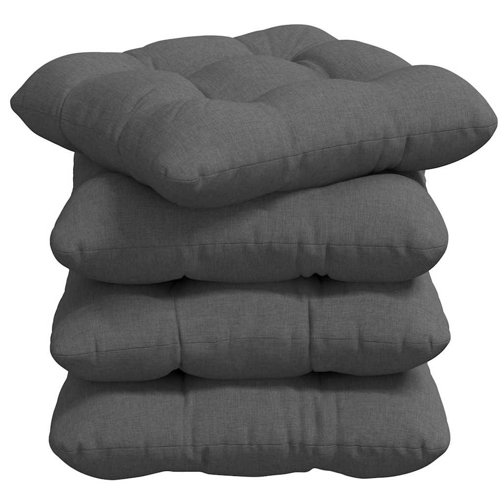 Zitkussens 4 pcs Donkergrijs 40 x 40 x 12 cm Stof