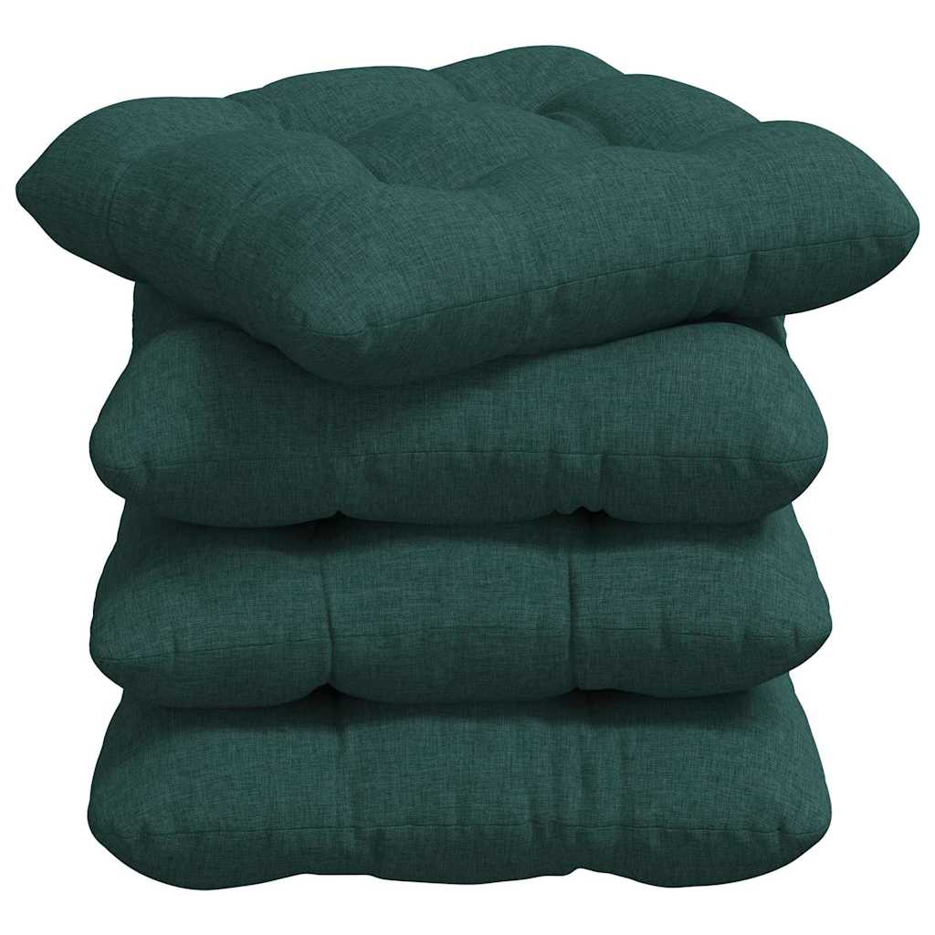 Zitkussens 4 pcs Donkergroen 40 x 40 x 12 cm Stof