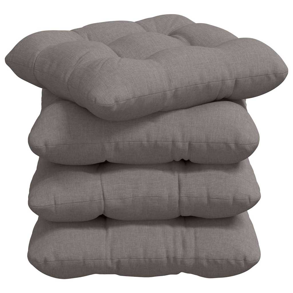 Zitkussens 4 pcs Taupe 40 x 40 x 12 cm Stof