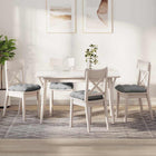 Seat cushions 4 pcs Cloud Grey 45 x 45 x 12 cm Fabric