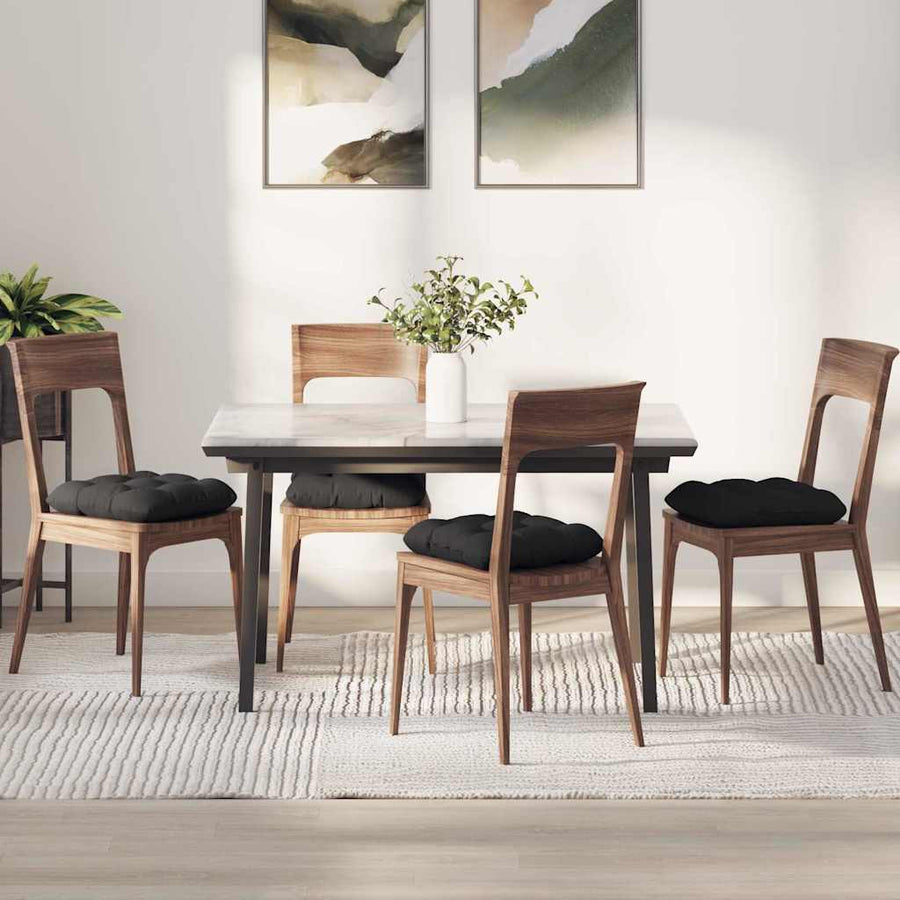 Zitkussens 4 pcs Zwart 45 x 45 cm Microvezel Stof