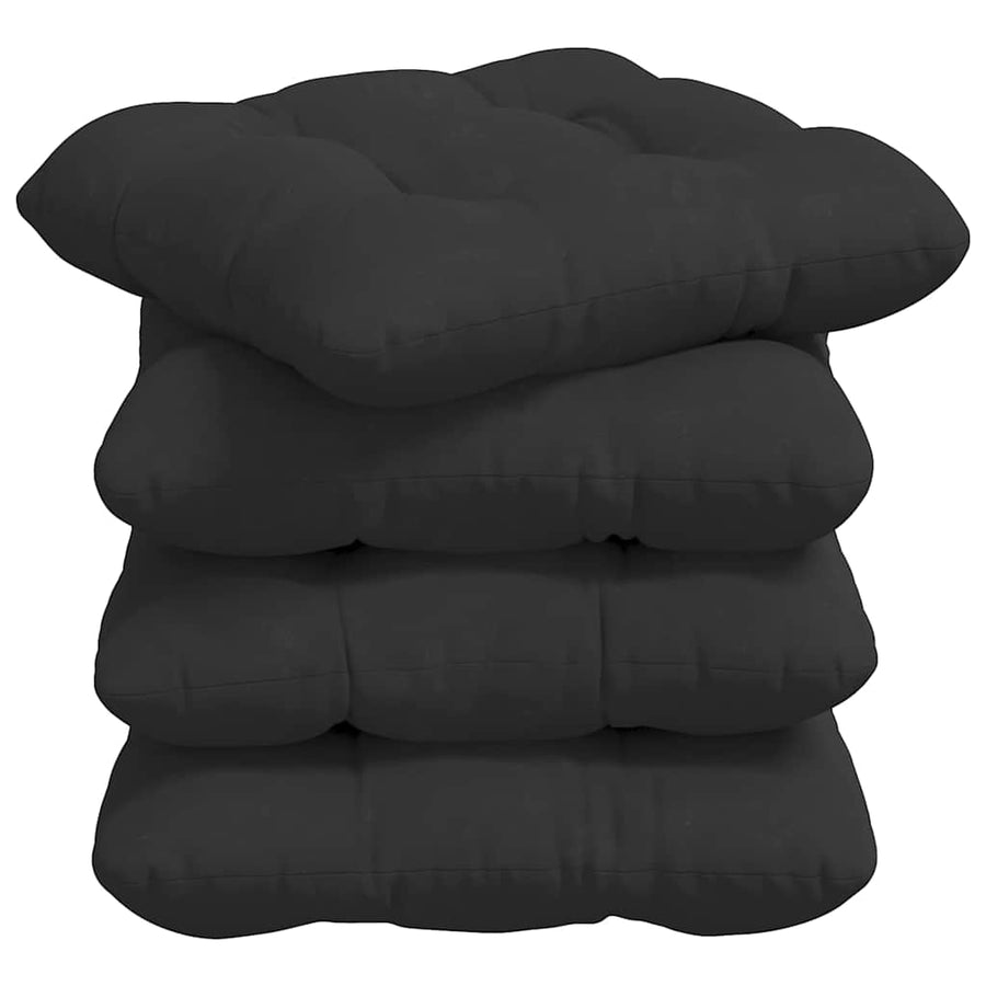 Zitkussens 4 pcs Zwart 45 x 45 cm Microvezel Stof