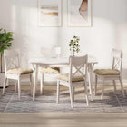 Seat Cushions 4 pcs Cream 45 x 45 cm Microfiber Fabric