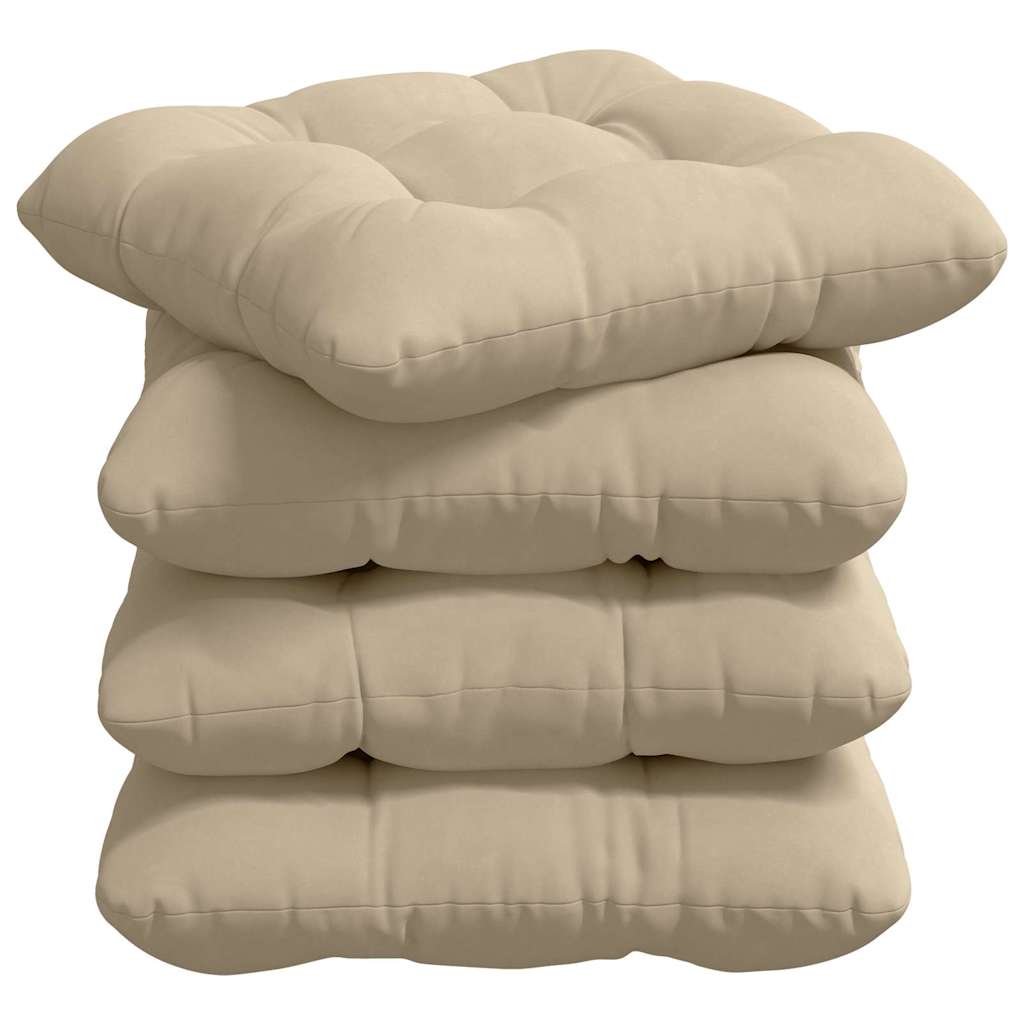 Zitkussens 4 pcs Crème 45 x 45 cm Microvezel Stof