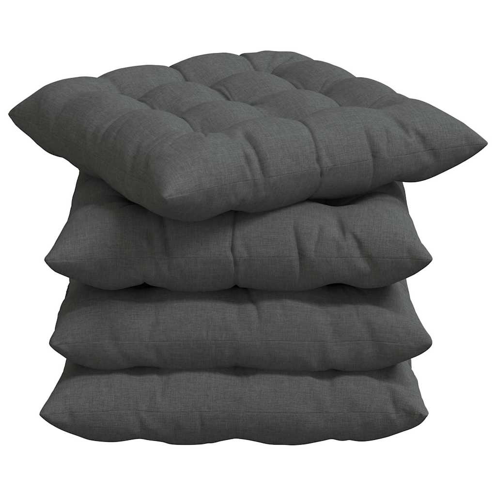 Zitkussens 2 pcs Donkergrijs 40 x 40 x 6 cm Stof