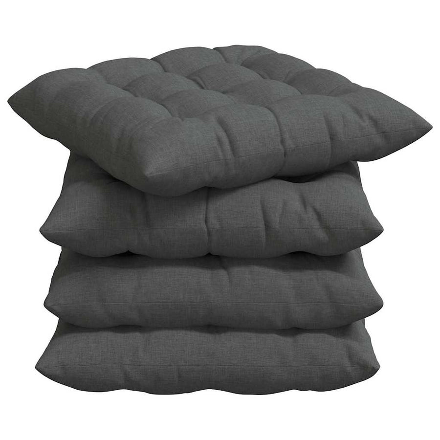 Zitkussens 2 pcs Donkergrijs 40 x 40 x 6 cm Stof
