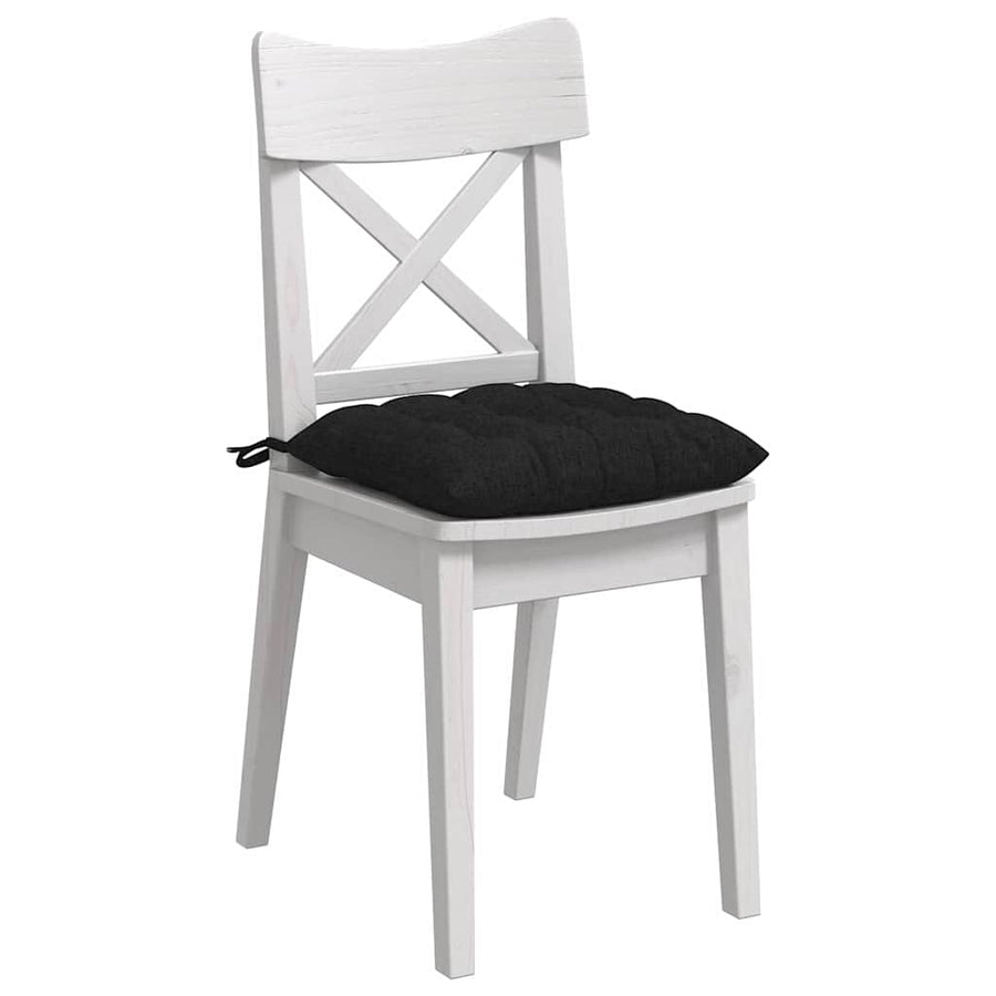 Zitkussens 2 pcs Zwart 40 x 40 x 6 cm Stof