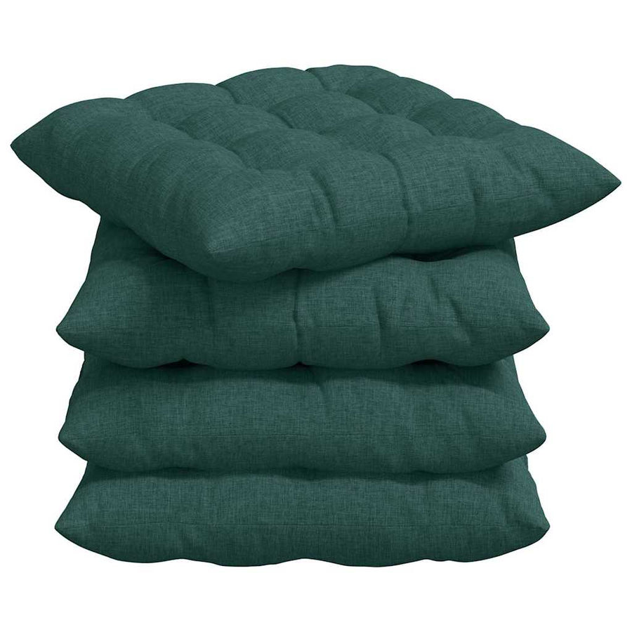 Zitkussens 2 pcs Donkergroen 40 x 40 x 6 cm Stof