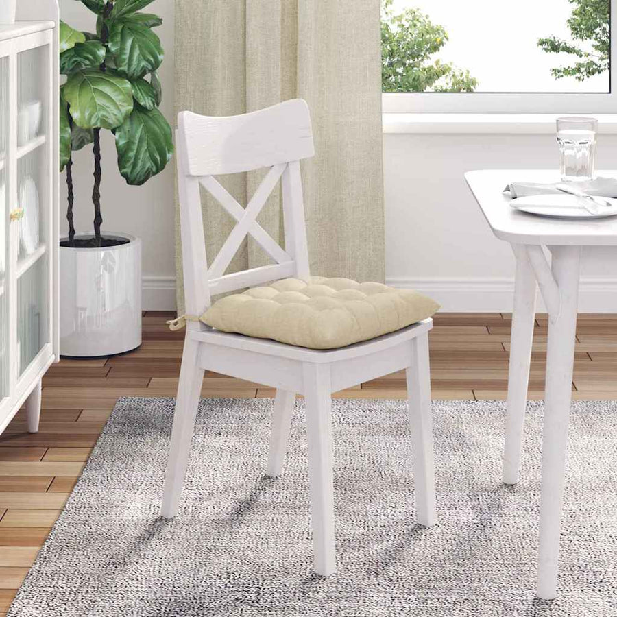 Zitkussens 2 pcs Crème 40 x 40 x 6 cm Stof