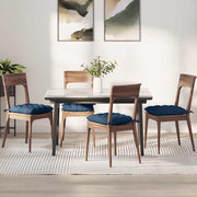 Zitkussens 4 stuks blauw 40x40x6 cm stof