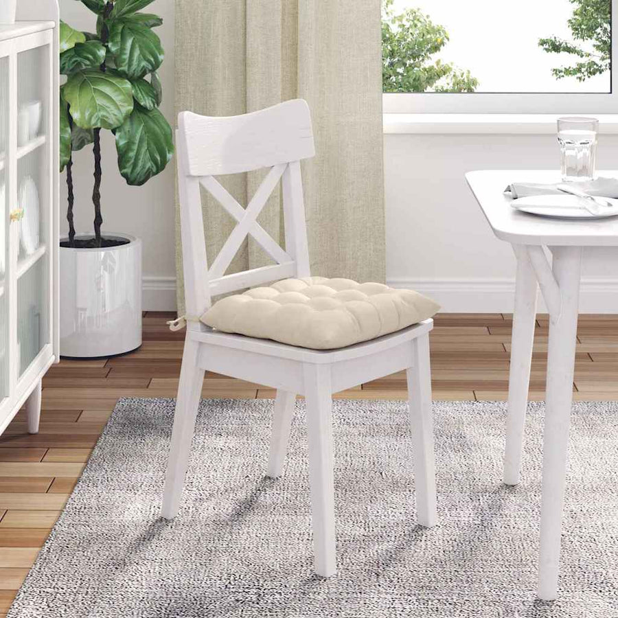 Zitkussens 4 pcs Beige 40 x 40 x 6 cm Microfibre