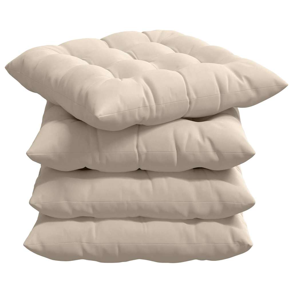 Zitkussens 4 pcs Beige 40 x 40 x 6 cm Microfibre
