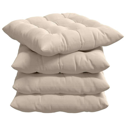 Zitkussens 4 pcs Beige 40 x 40 x 6 cm Microfibre