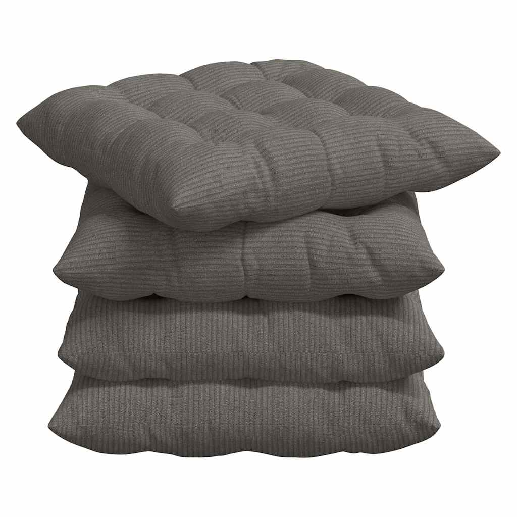 Zitkussens 4 pcs Lichtgrijs 40 x 40 x 6 cm Katoen Stof