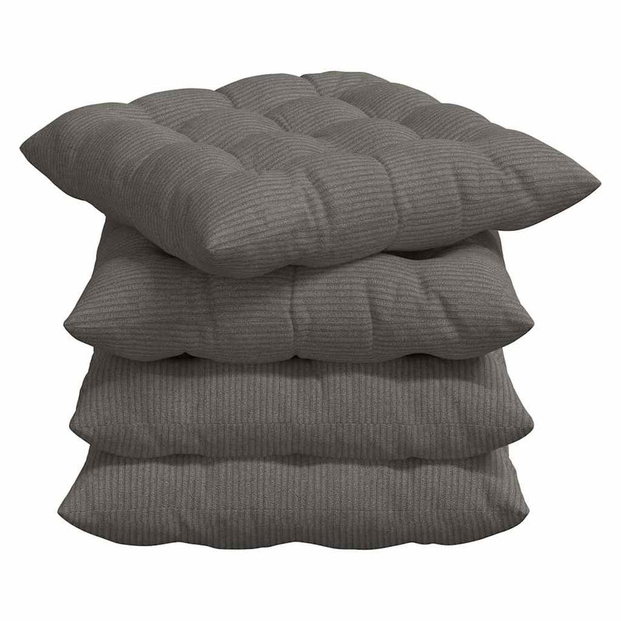 Zitkussens 4 pcs Lichtgrijs 40 x 40 x 6 cm Katoen Stof