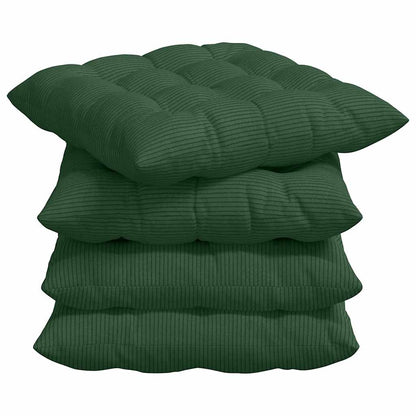 Zitkussens 4 pcs Donkergroen 40 x 40 x 6 cm Katoen Stof