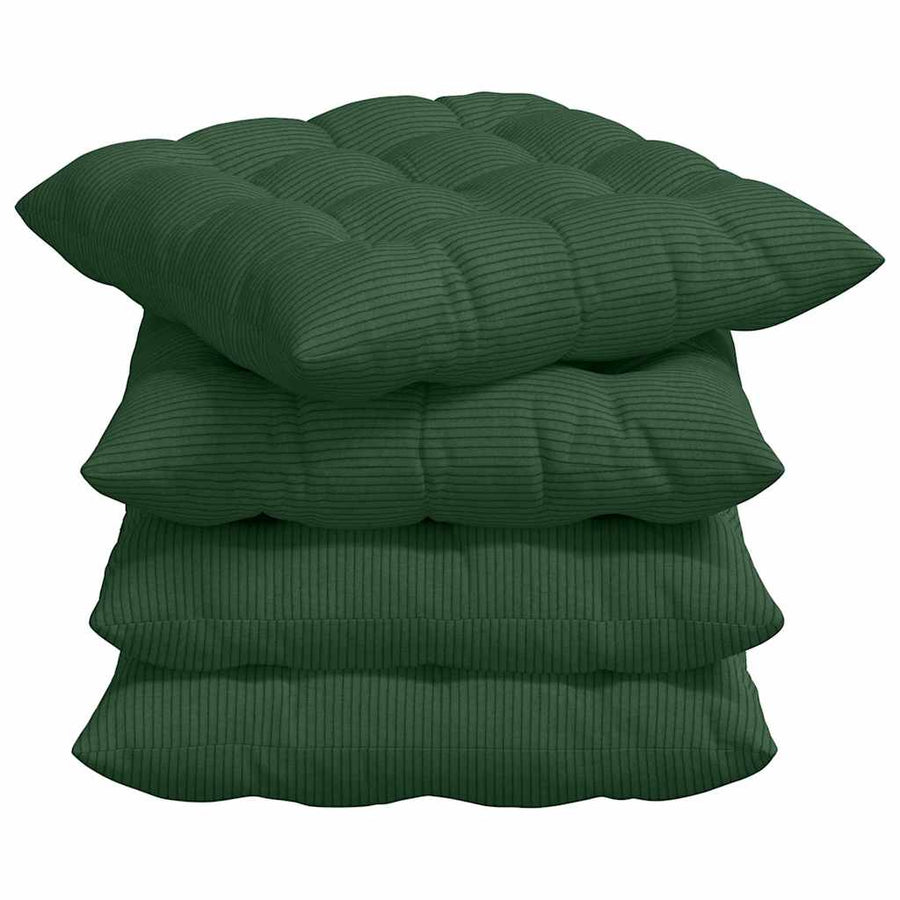 Zitkussens 4 pcs Donkergroen 40 x 40 x 6 cm Katoen Stof