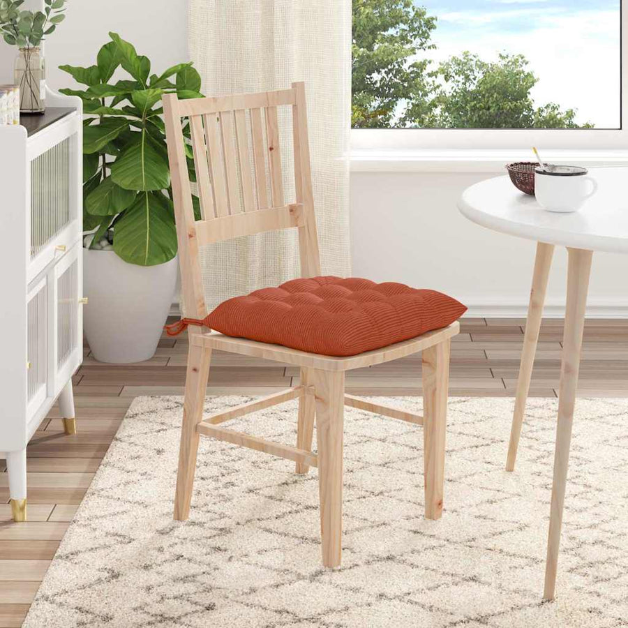 Zitkussens 4 pcs Rood-oranje 40 x 40 x 6 cm Katoen Stof