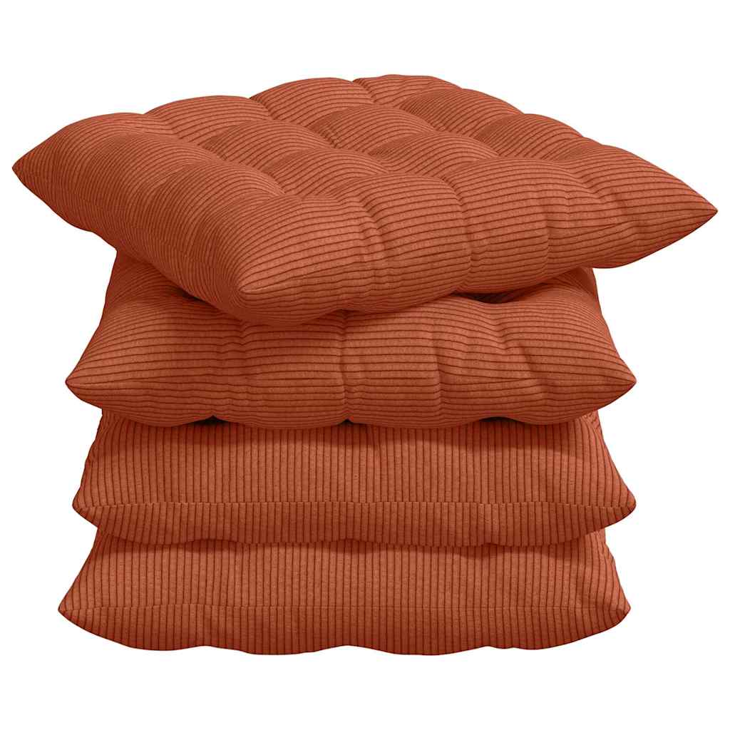 Zitkussens 4 pcs Rood-oranje 40 x 40 x 6 cm Katoen Stof