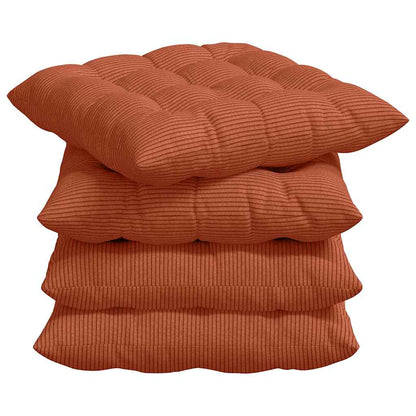 Zitkussens 4 pcs Rood-oranje 40 x 40 x 6 cm Katoen Stof