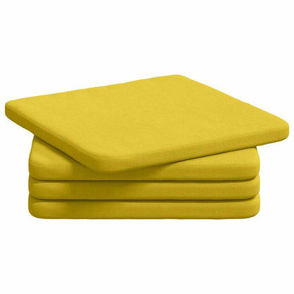 Zitkussens 4 pcs Lichtgeel 40 x 40 x 3 cm Stof