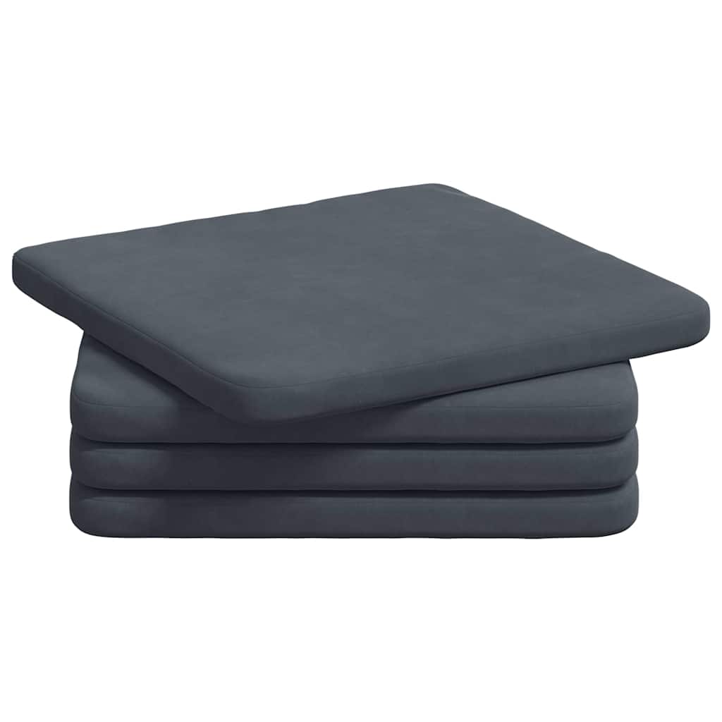 Zitkussens 4 pcs Donkergrijs 40 x 40 x 3 cm Fluweel