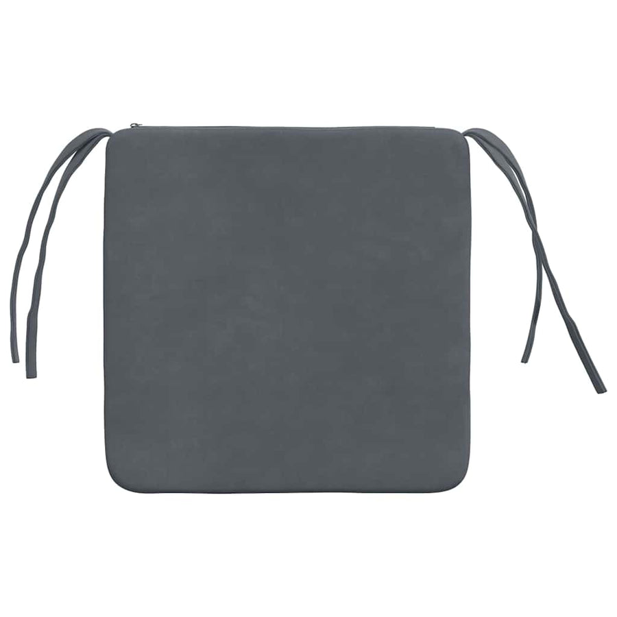 Zitkussens 4 pcs Donkergrijs 40 x 40 x 3 cm Fluweel