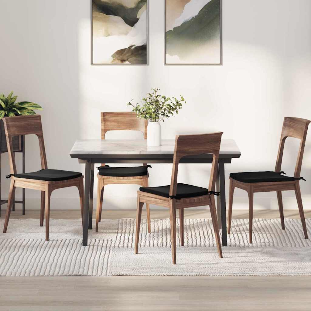 Zitkussens 4 pcs Zwart 40 x 40 x 3 cm Fluweel