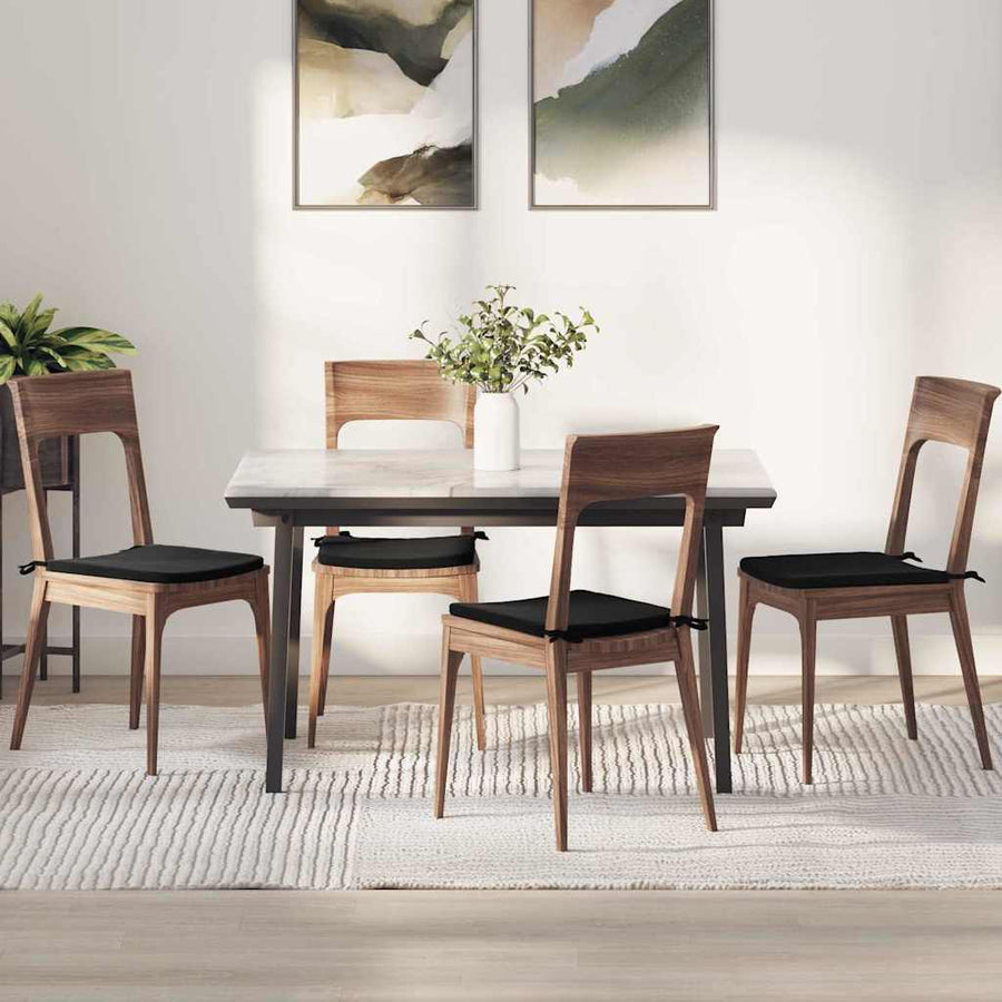 Zitkussens 4 pcs Zwart 40 x 40 x 3 cm Fluweel